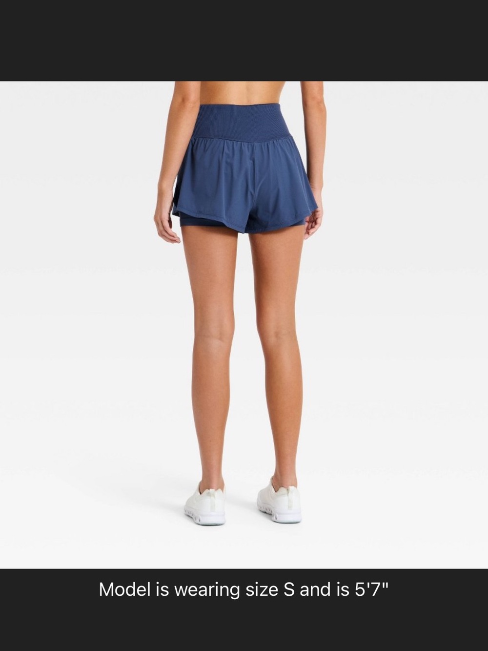 NWT New Women's Navy Athletic Skort Shorts with Built-In Biker Shorts Pilates - Picture 5 of 14
